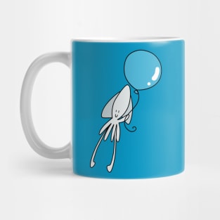 White Squid Blue Balloon Mug